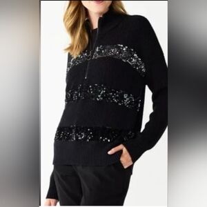 Nine West Black Ribbed Sweater